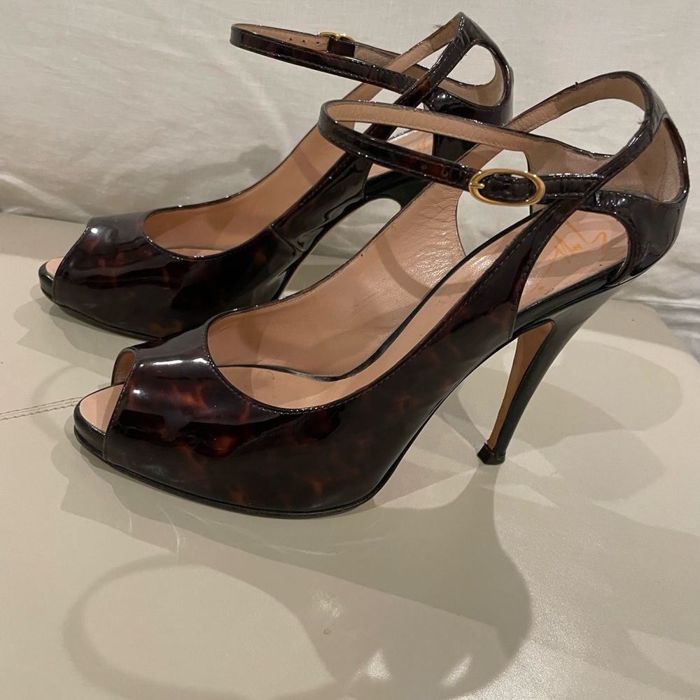Giuesippe Zanotti tortoiseshell Maryjane style heels with hidden platform